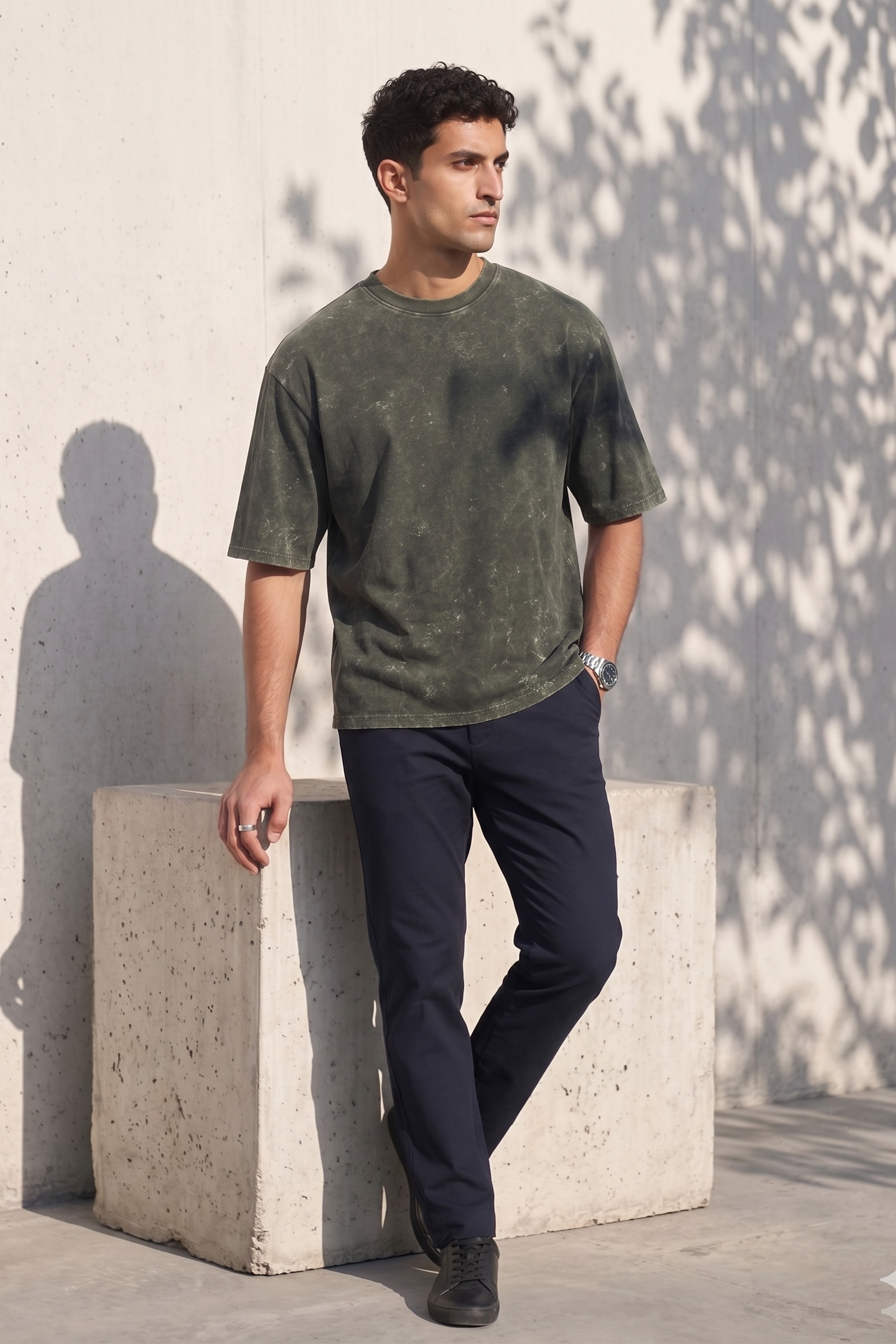 Mens Oversized TShirt - Aged Moss
