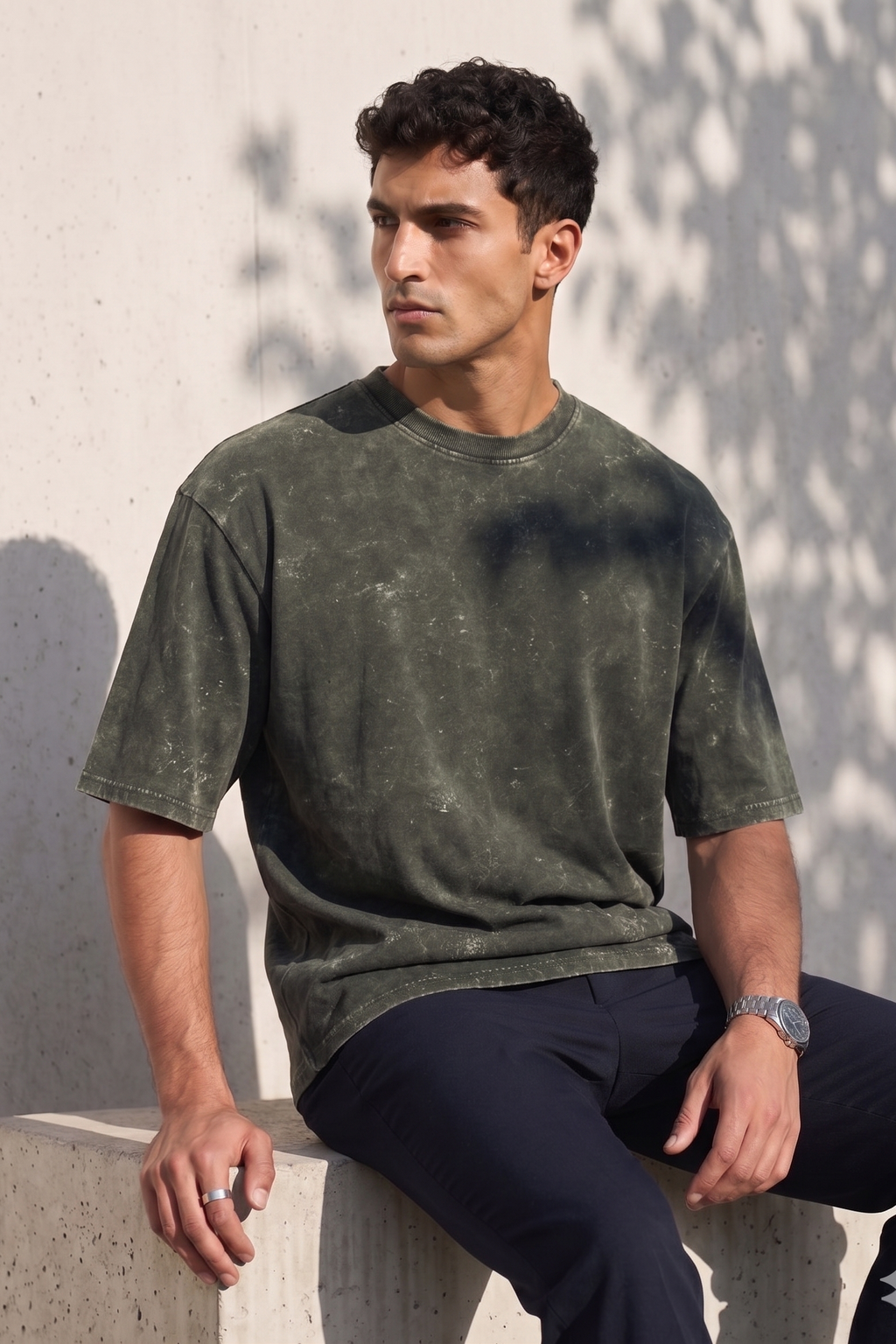 Mens Oversized TShirt - Aged Moss