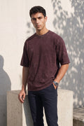 Mens Oversized TShirt - Crimson Vortex