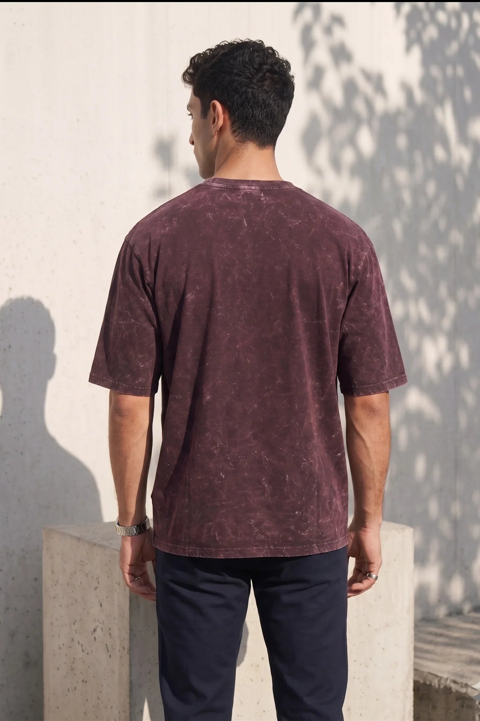Mens Oversized TShirt - Crimson Vortex