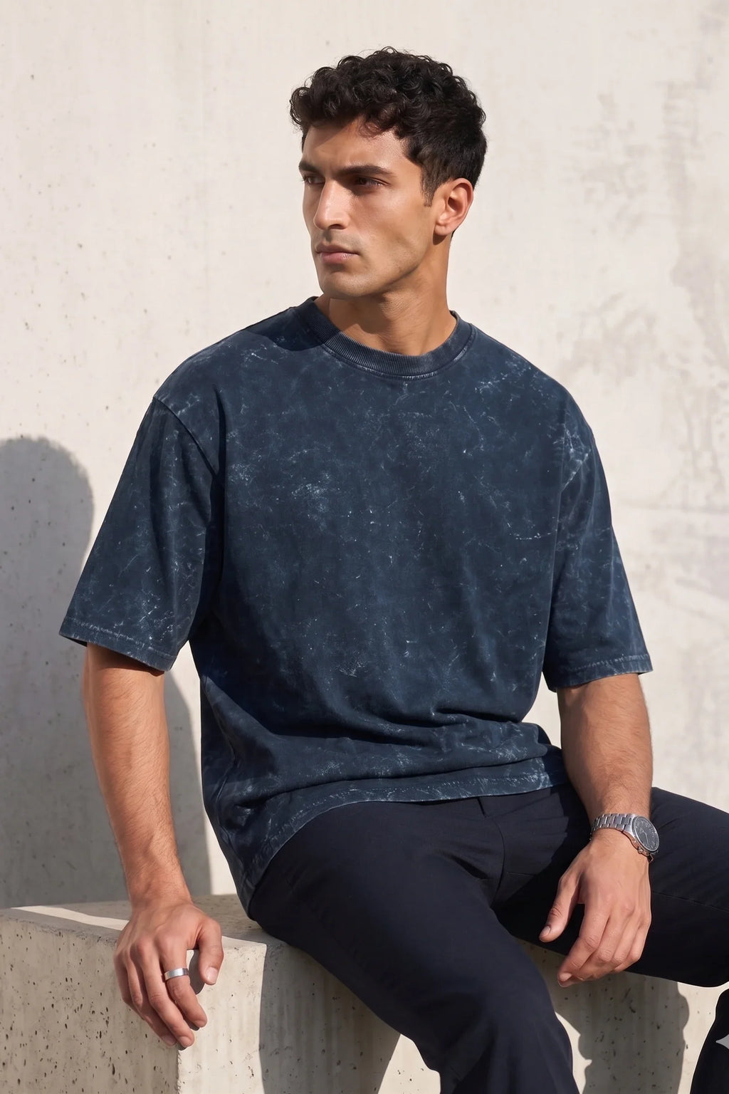 Mens Oversized TShirt - Deep Sea Vortex